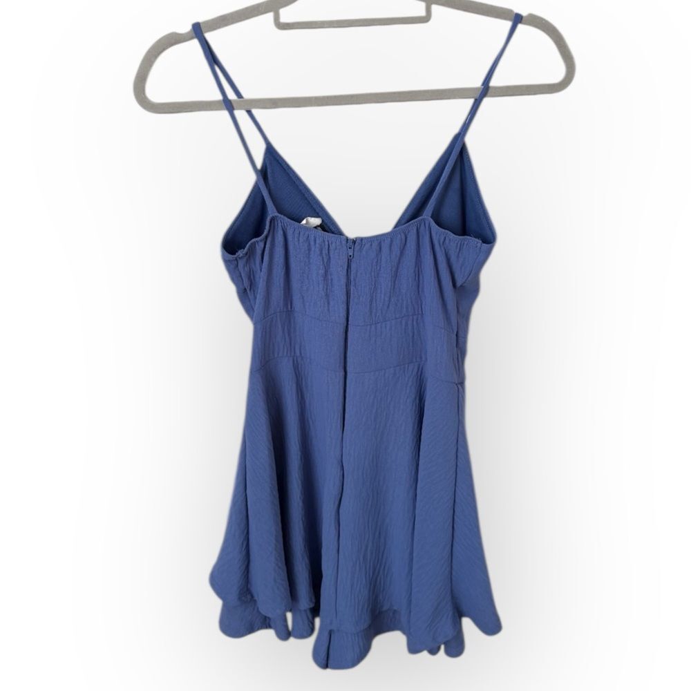 Windsor Blue Tie-Front Romper – Size Small - Picture 3 of 5